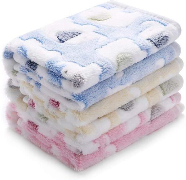 1 Pack 3 Blankets Super Soft Fluffy Premium Cute Elephant Pattern Pet Blanket Flannel Throw for Dog Puppy Cat