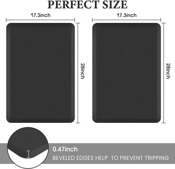 HappyTrends 2 PCS Kitchen Mat Cushioned Anti-Fatigue Floor Mat, Heavy Duty Ergonomic Comfort Foam - Image 5