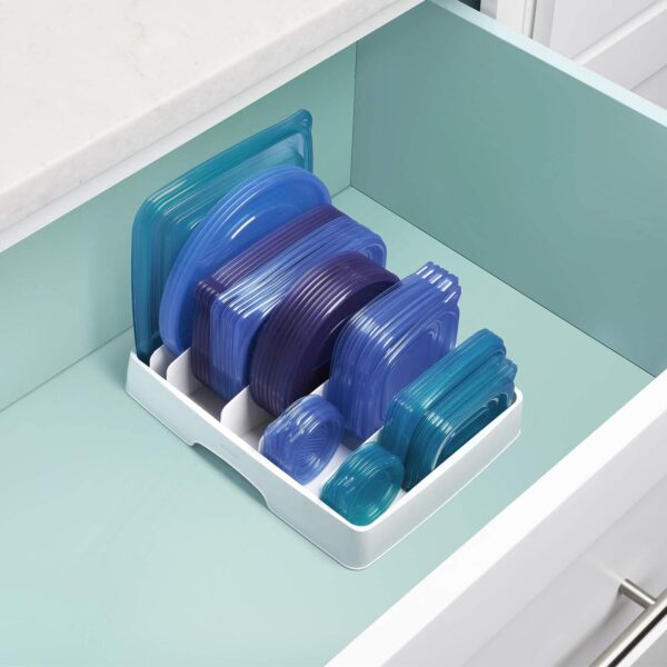 YouCopia StoraLid Food Container Lid Organizer, Large, Adjustable Plastic Lid Storage for Kitchen Cabinets - Image 2