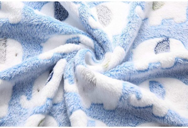 1 Pack 3 Blankets Super Soft Fluffy Premium Cute Elephant Pattern Pet Blanket Flannel Throw for Dog Puppy Cat - Image 5