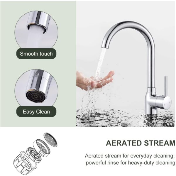 Kitchen Sink Basin Mixer Tap. Stainless Steel Kitchen Basin Mixer Tab for home and kitchen - Image 4