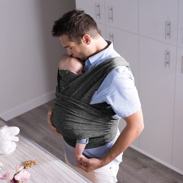 Boppy Baby Carrier-ComfyFit | Heathered Gray with Waist Pocket | Hybrid Wrap | 3 Carrying Positions - Image 3