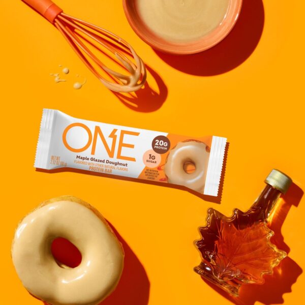 ONE Protein Bars, NEW Recipe Maple Glazed Doughnut, Gluten Free Protein Bars with 20g Protein and 1g Sugar, Pantry Staples, 2.12 oz (12 Count) - Image 2