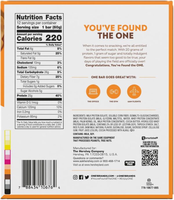 ONE Protein Bars, NEW Recipe Maple Glazed Doughnut, Gluten Free Protein Bars with 20g Protein and 1g Sugar, Pantry Staples, 2.12 oz (12 Count) - Image 4